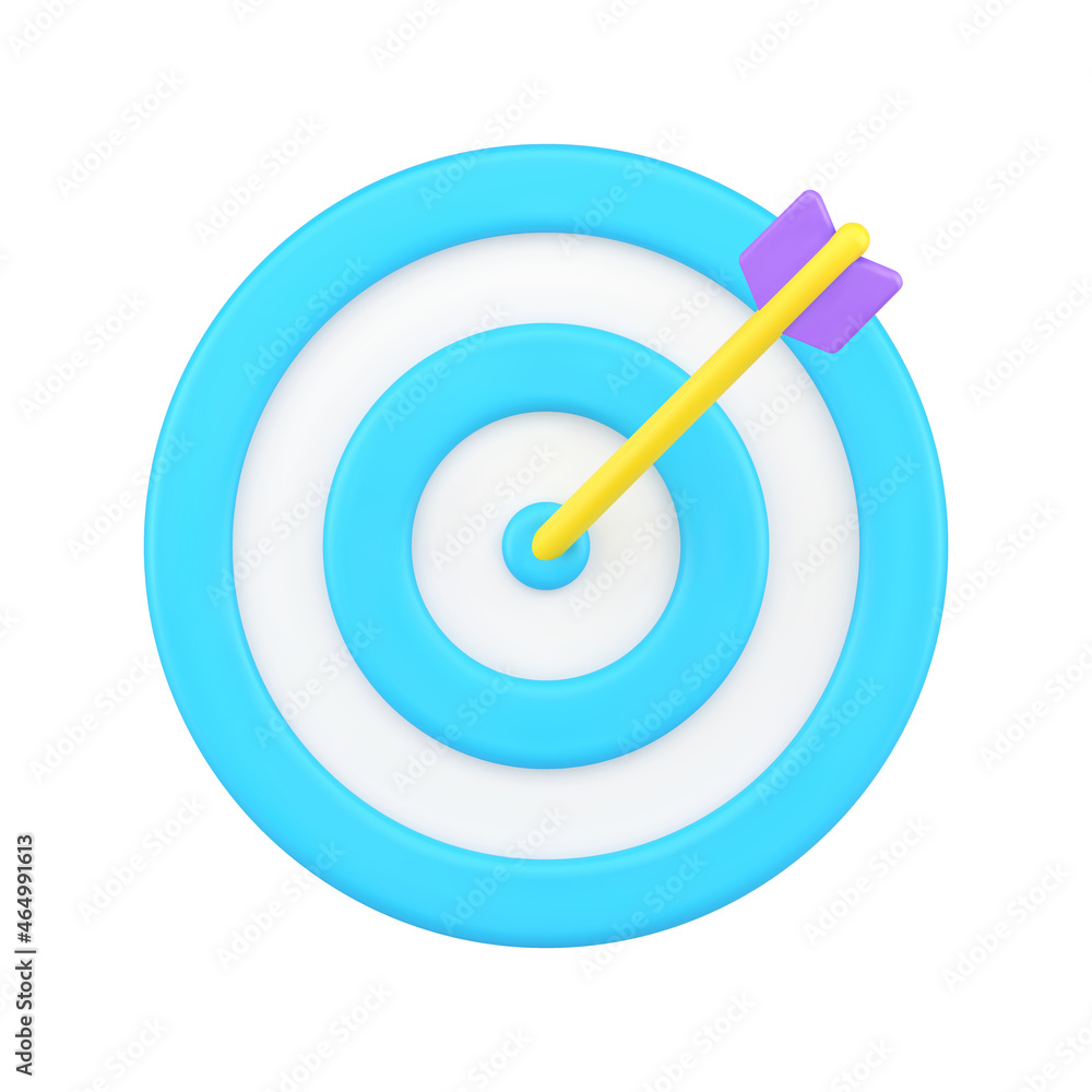 Poster target dart with arrow 3d icon vector illustration