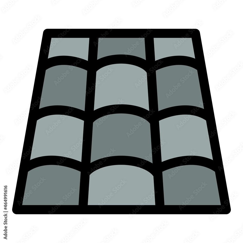 Poster rectangular roof tiles icon. outline rectangular roof tiles vector icon color flat isolated
