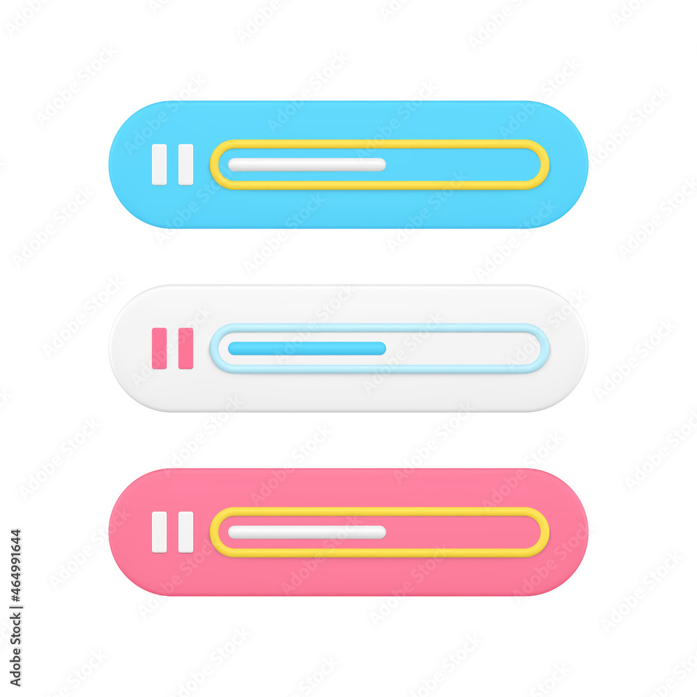Aufkleber digital multimedia playback strip 3d icon target dart with arrow 3d icon vector illustration