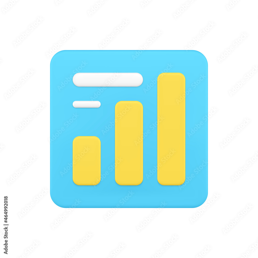 Aufkleber statistical report with bar graphs 3d icon vector illustration