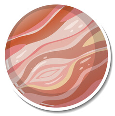 Sticker template with Jupiter planet isolated