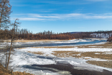 Fototapeta premium River valley in autumn