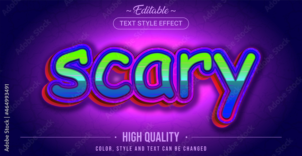 Poster Editable text style effect - Scary text style theme.