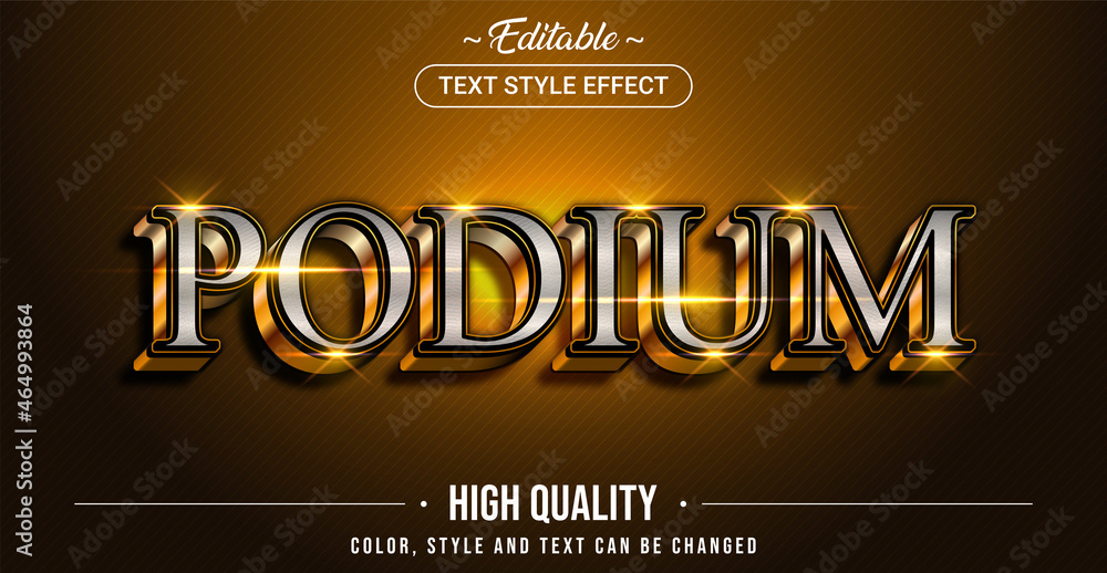 Poster Editable text style effect - Podium text style theme.