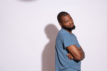 portrait of an unhappy young black man
