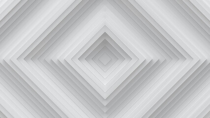 Obraz premium White concentric rhombs with ripple effect 3D rendering