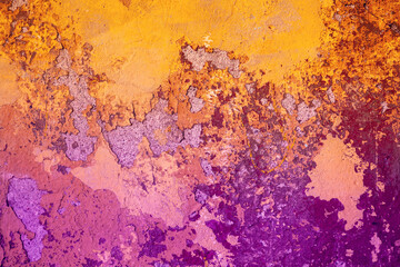 Wall with old peeling paint. Abstract grunge background. Gradient color