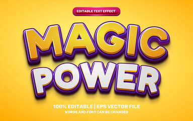 magic power cartoon comic 3d editable text effect