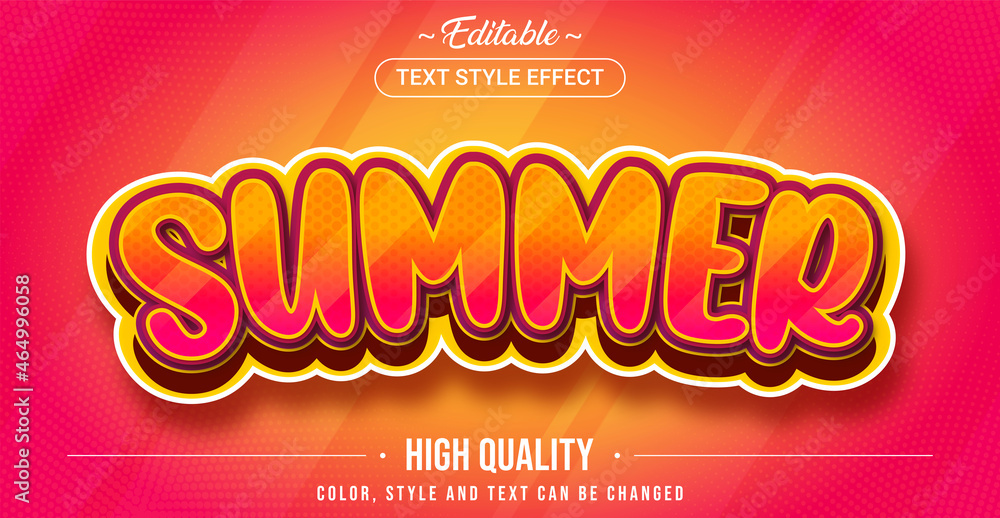 Poster editable text style effect - summer text style theme.
