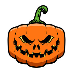 Halloween pumpkin. Design element for poster, card, banner, sign t shirt. Vector illustration