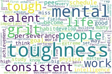 Word cloud of toughness concept on white background - obrazy, fototapety, plakaty