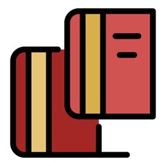 Book and cover icon. Outline book and cover vector icon color flat isolated