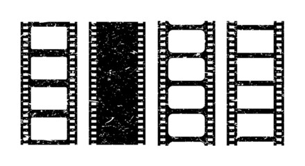 Old grunge film strip vector cartoon