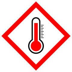 Hot temperature warning sign