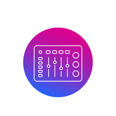 control panel icon, linear vector