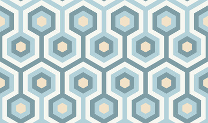 Fototapeta na wymiar Seamless vector pastel pattern. Hexagon. Wrapping paper pattern. Template for fabric. Stylish background for cards. Modern geometric textile design. Fashionable color combinations. Backdrop. Wallpaper