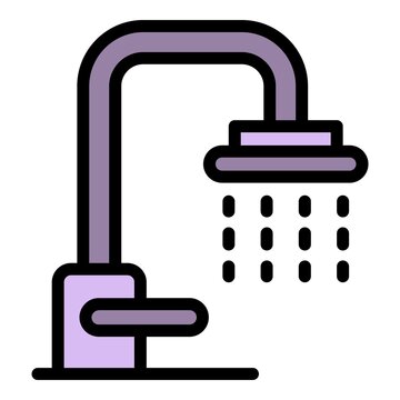 recommend clip art: Shower icon. Outline shower vector icon color flat isolated
