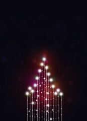 Naklejka na ściany i meble colorful lights winter tree