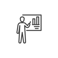 Business presentation line icon