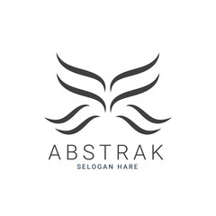 Obraz premium Abstract logo styled wavy line vector curve and logo design