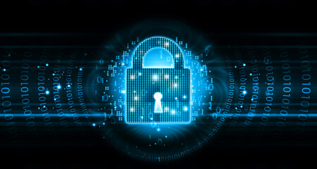 Obraz premium Internet and cyber security concept. digital technology background. 3d illustration..