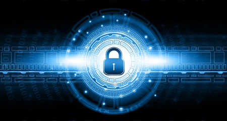 Internet and cyber security concept. digital technology background. 3d illustration.
