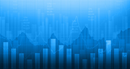 stock market graph chart. 3d illustration.