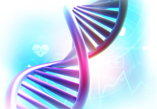 DNA strand model . Abstract  scientific background. 3d illustration.