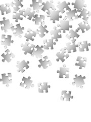 Business brainteaser jigsaw puzzle metallic