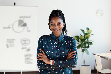 Portrait of a cheerful black lady