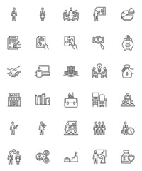 Business related line icons set