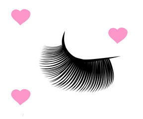 Long eyelashes on a white background. Symbol. Vector illustration.