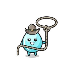 the water drop cowboy with lasso rope