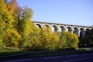 
The old bridge Greener Luhe Viaduct was built in the years 1862 to 1864 for the railroad line from Holzminden to Kreiensen, Lower Saxony, Germany.
