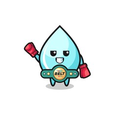 water drop boxer mascot character