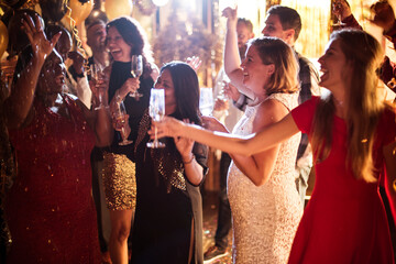 Friends celebrating new years eve