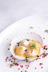 scallop on a white plate