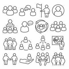 People line icons set on white background