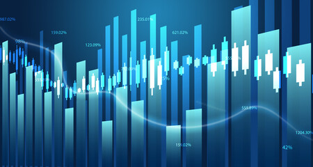 stock market graph chart. Financial investment graph concept. 3d illustration.