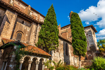 The flowered cloister of Saint Salvy in Albi, in the Tarn, in Occitanie, France © FredP