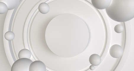 Abstract, Modern, Minimal, Trendy, Bubble Empty White Round Background - 3D Illustration