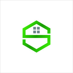 hexagon letter s architecture logo, icon, symbol
