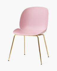 Chic dining chair with brass legs