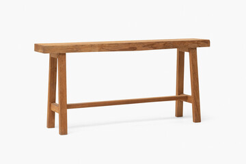 Rustic bench in natural wood