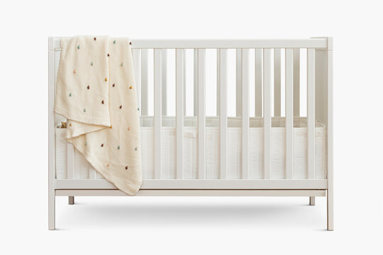 White wooden crib for baby room