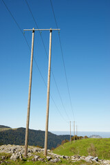 Fototapeta na wymiar Power line in France