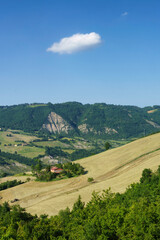 Rural landscape along the road from Gombola to Serramazzoni, Emilia-Romagna.