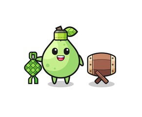 guava muslim character are celebrating Eid Al Fitr