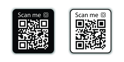 QR Code Application Button With Scan Me Sign - Vector Illustrations Icon Set Isolated On White Background