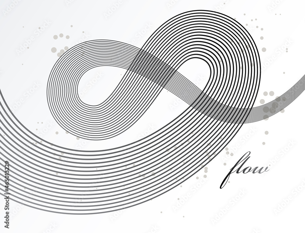 Poster abstract lines in 3d motion dimensional perspective vector background, elegant curvy light stripy de